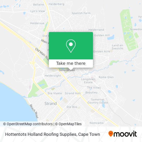 Hottentots Holland Roofing Supplies map