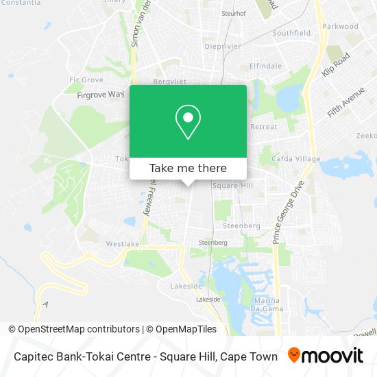 Capitec Bank-Tokai Centre - Square Hill map