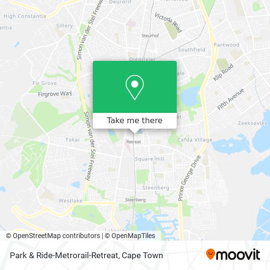 Park & Ride-Metrorail-Retreat map