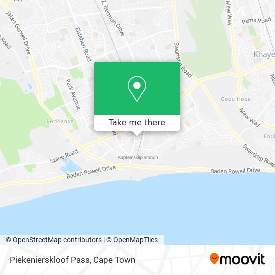 Piekenierskloof Pass map