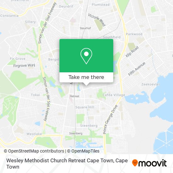Wesley Methodist Church Retreat Cape Town map