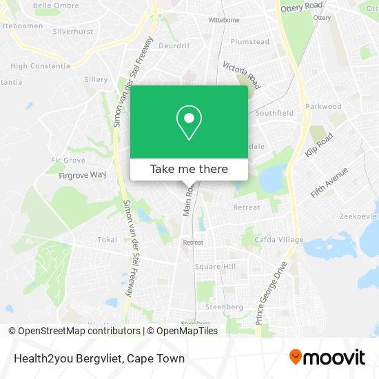 Health2you Bergvliet map