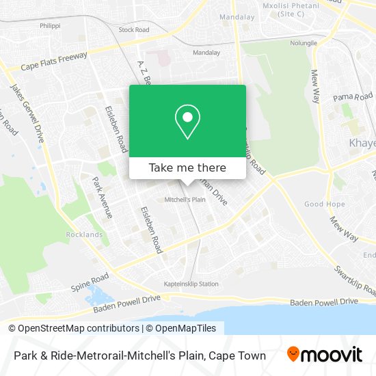 Park & Ride-Metrorail-Mitchell's Plain map