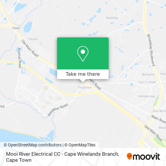 Mooi River Electrical CC - Cape Winelands Branch map
