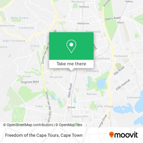 Freedom of the Cape Tours map