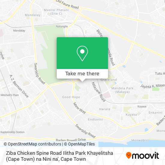 Ziba Chicken Spine Road Ilitha Park Khayelitsha (Cape Town) na Nini na' map