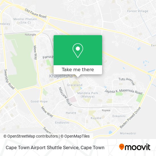 Cape Town Airport Shuttle Service map