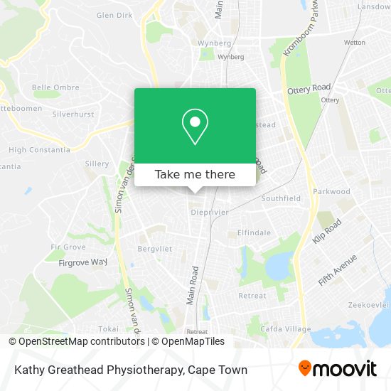 Kathy Greathead Physiotherapy map