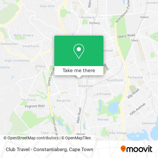 Club Travel - Constantiaberg map