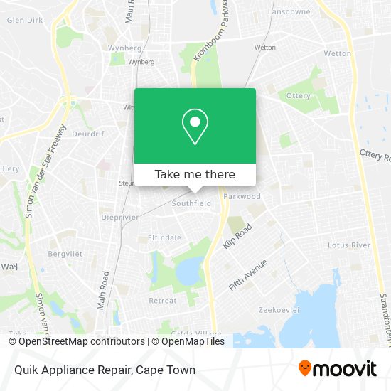 Quik Appliance Repair map