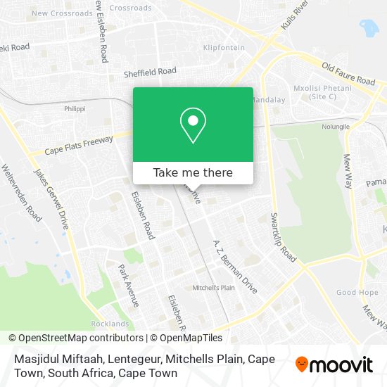 Masjidul Miftaah, Lentegeur, Mitchells Plain, Cape Town, South Africa map