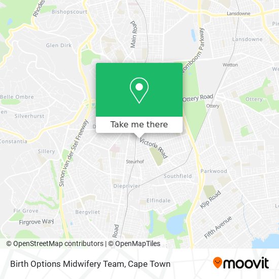 Birth Options Midwifery Team map