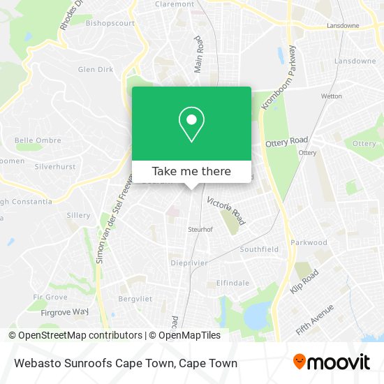 Webasto Sunroofs Cape Town map