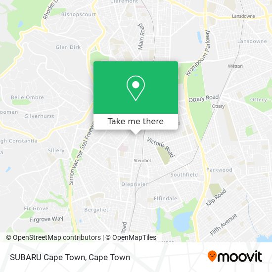 SUBARU Cape Town map