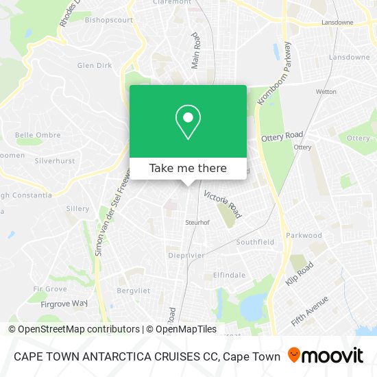 CAPE TOWN ANTARCTICA CRUISES CC map