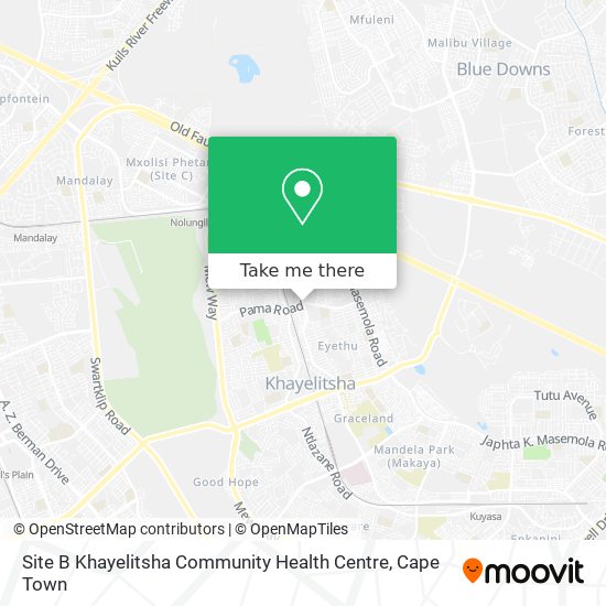 Site B Khayelitsha Community Health Centre map