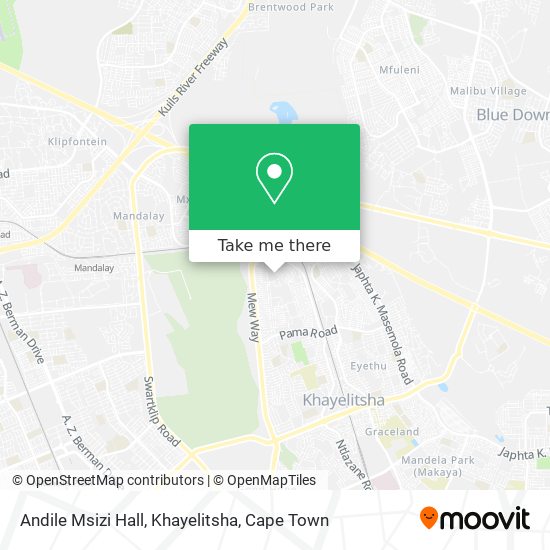 Andile Msizi Hall, Khayelitsha map