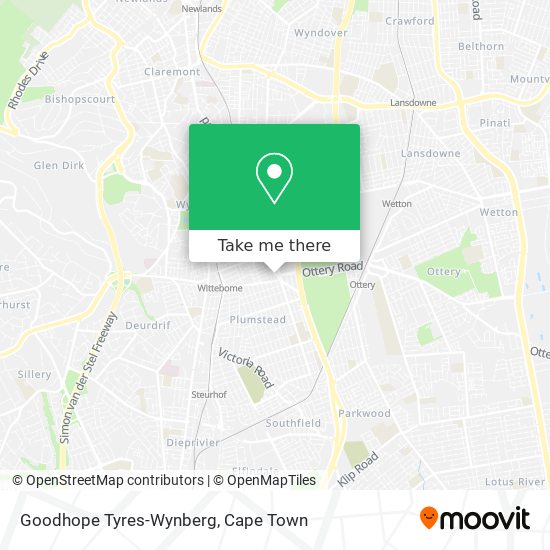 Goodhope Tyres-Wynberg map