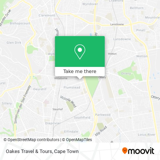 Oakes Travel & Tours map