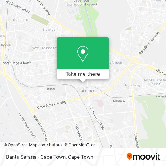 Bantu Safaris - Cape Town map
