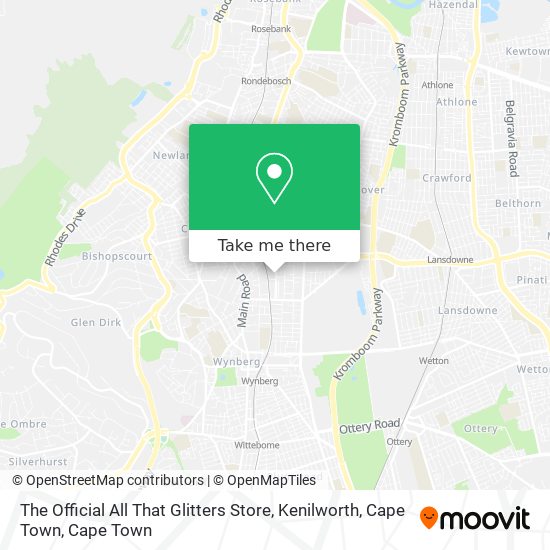 The Official All That Glitters Store, Kenilworth, Cape Town map