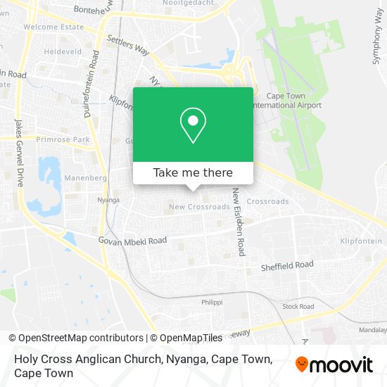 Holy Cross Anglican Church, Nyanga, Cape Town map