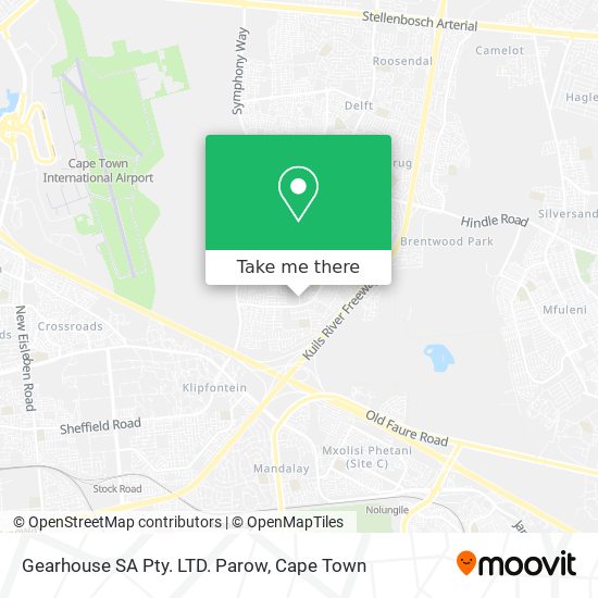 Gearhouse SA Pty. LTD. Parow map