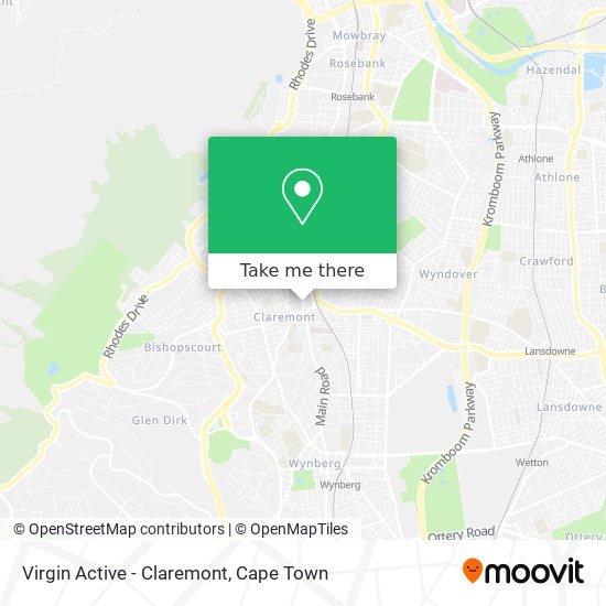 Virgin Active - Claremont map