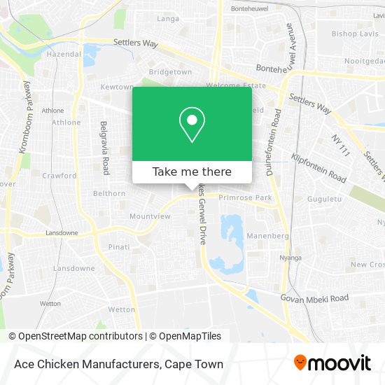 Ace Chicken Manufacturers map