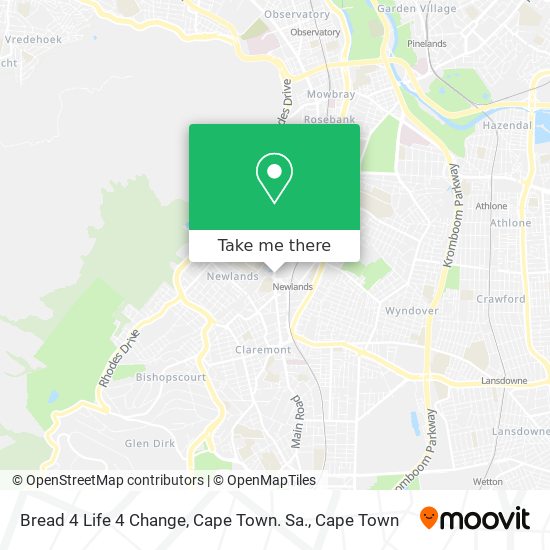 Bread 4 Life 4 Change, Cape Town. Sa. map
