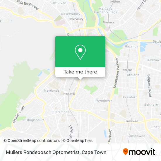 Mullers Rondebosch Optometrist map
