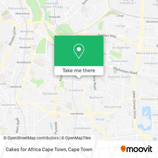Cakes for Africa Cape Town map