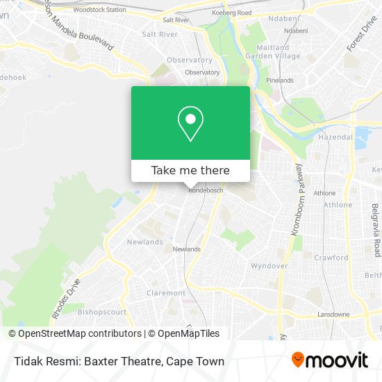 Tidak Resmi: Baxter Theatre map