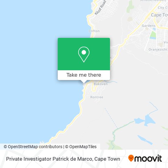 Private Investigator Patrick de Marco map