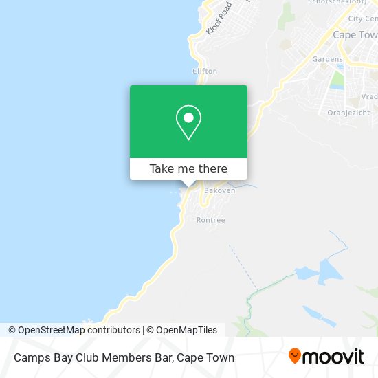 Camps Bay Club Members Bar map