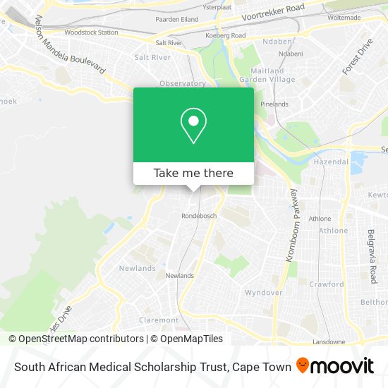 South African Medical Scholarship Trust map