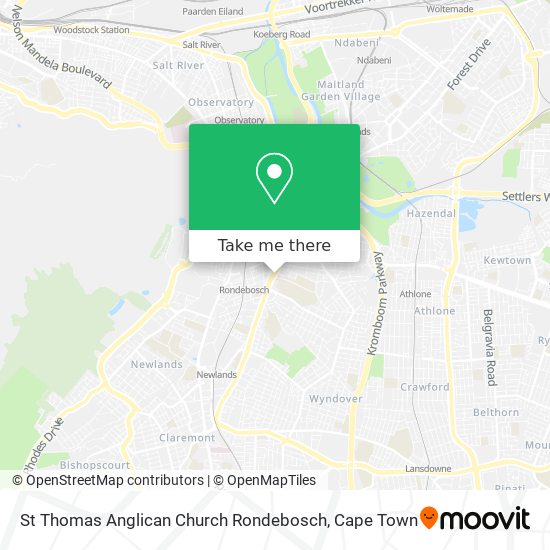 St Thomas Anglican Church Rondebosch map