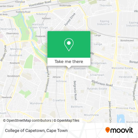 College of Capetown map