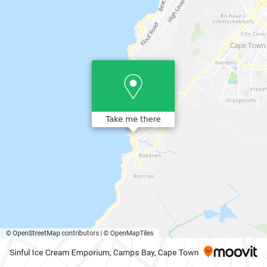 Sinful Ice Cream Emporium, Camps Bay map
