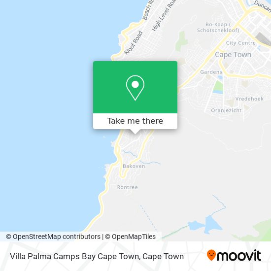 Villa Palma Camps Bay Cape Town map