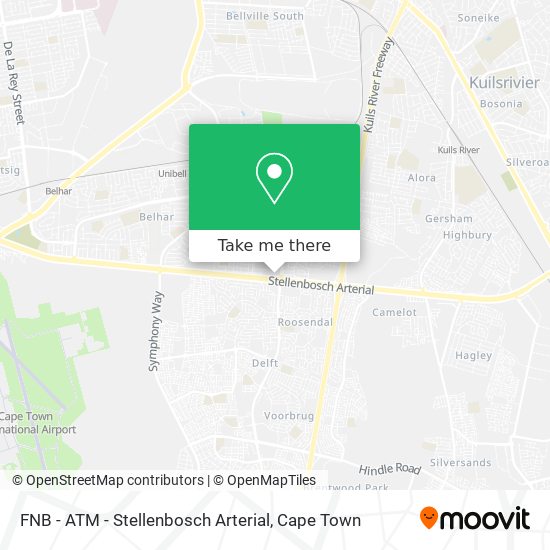 FNB - ATM - Stellenbosch Arterial map