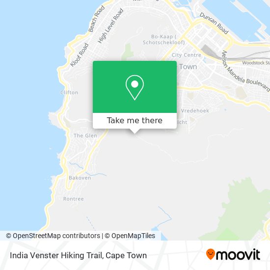 India Venster Hiking Trail map