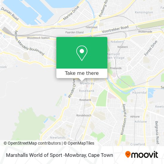 Marshalls World of Sport -Mowbray map