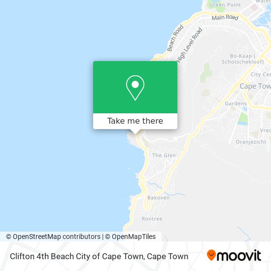 Clifton 4th Beach City of Cape Town map
