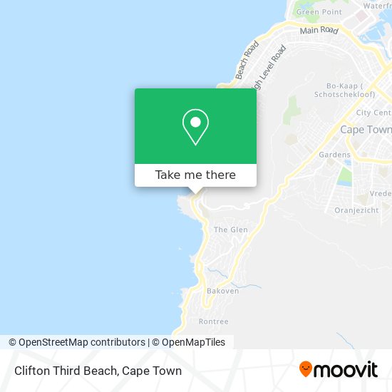 Clifton Third Beach map