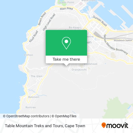 Table Mountain Treks and Tours map