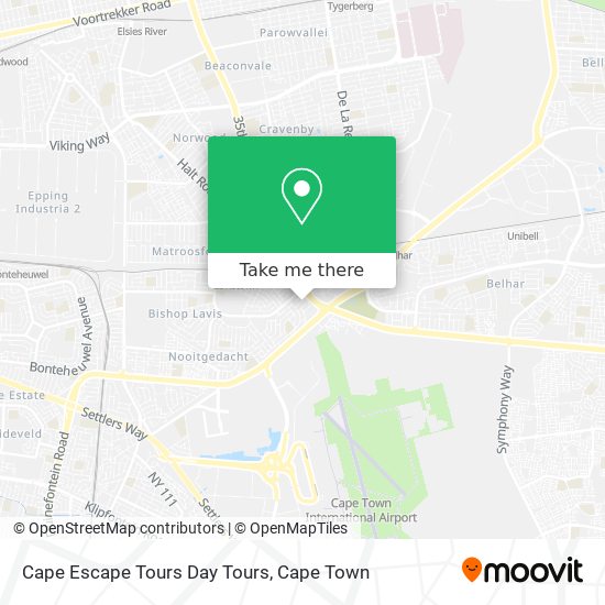 Cape Escape Tours Day Tours map