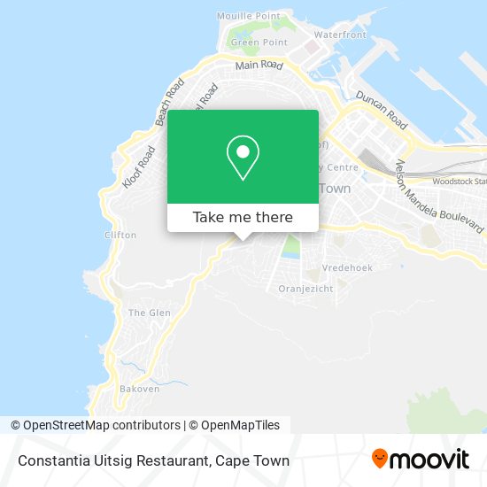 Constantia Uitsig Restaurant map