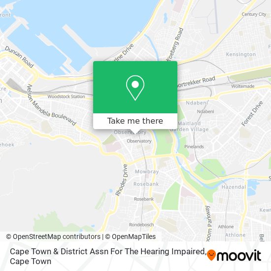 Cape Town & District Assn For The Hearing Impaired map