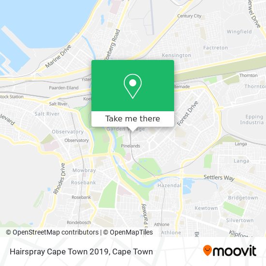 Hairspray Cape Town 2019 map